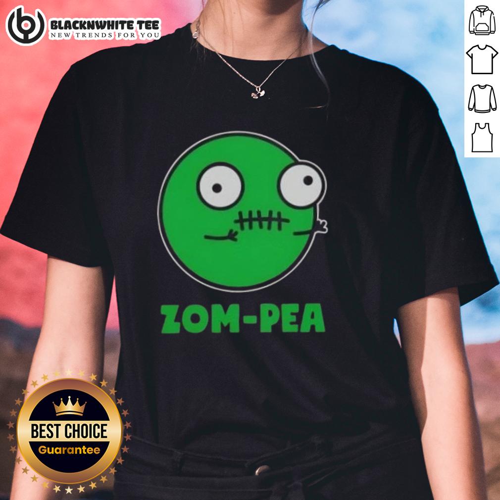 Official Zom Pea Halloween Vegan Ladies Tee Official Zom Pea Halloween Vegan Ladies Tee featuring a spooky design perfect for eco-conscious Halloween celebrations.