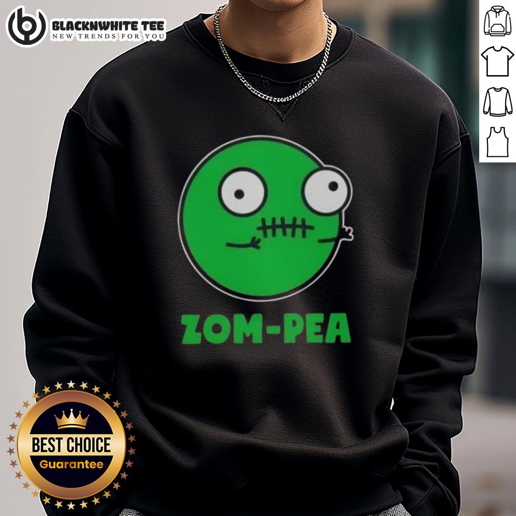 Official Zom Pea Halloween Vegan Sweatshirt Official Zom Pea Halloween Vegan Sweatshirt featuring a spooky design, perfect for eco-friendly Halloween celebrations.