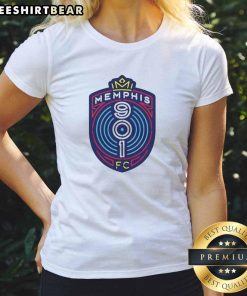 Original 901 Memphis FC Logo Ladies Tee showcasing a stylish design for fans of Memphis soccer.