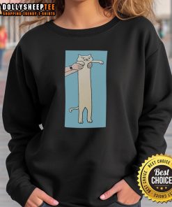 Original A Long Cat Cute Sweatshirt featuring an adorable long cat design, perfect for cozy casual wear.