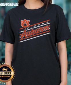 Original Auburn Tigers retro script logo on ladies tee, perfect Auburn University gear for fans and students.