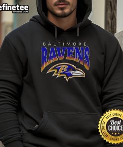 Original Baltimore Ravens football team logo graphic hoodie in black, showcasing team pride and style for fans.