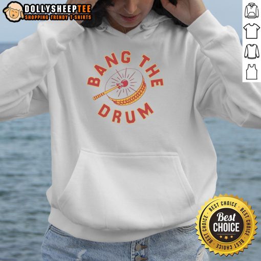 Original Bang The Drum Hoodie featuring a stylish design, perfect for music lovers and casual wear enthusiasts.