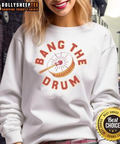 Original Bang The Drum Sweatshirt featuring vibrant design and comfortable fit for music lovers and casual wear.