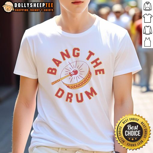 Original Bang The Drum T-Shirt featuring vibrant graphics and stylish design for music lovers and festival goers.