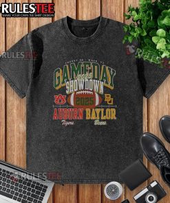 Original Baylor Bears vs Auburn Tigers 2025 Gameday Showdown football washed t-shirt featuring team logos and vibrant colors.