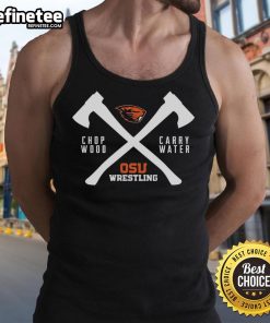 Original Beaver Head and OSU Wrestling logos on a trendy tank top, perfect for sports fans and casual wear enthusiasts.