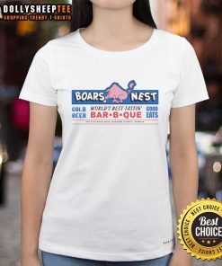 Original Boars Nest World's Best Tasting Bar B Que Ladies Tee featuring a stylish design and vibrant colors.