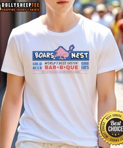 Alt Text: Original Boars Nest World's Best Tasting Bar B Que T-Shirt featuring a vintage design and vibrant colors.