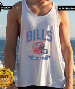 Alt Text: Original Buffalo Bills historic prime play tank top featuring team colors and logo, perfect for fans and collectors.