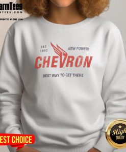 Original Chevron Gasoline sweatshirt featuring a retro design, perfect for fans of vintage automotive style.