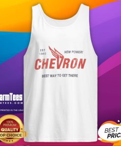 Original Chevron Gasoline tank top featuring a retro design, perfect for fans of vintage gas station apparel.