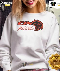 Original Cincinnati Bearcats Dodge Hellcat logo sweatshirt featuring bold graphics and comfortable fit.