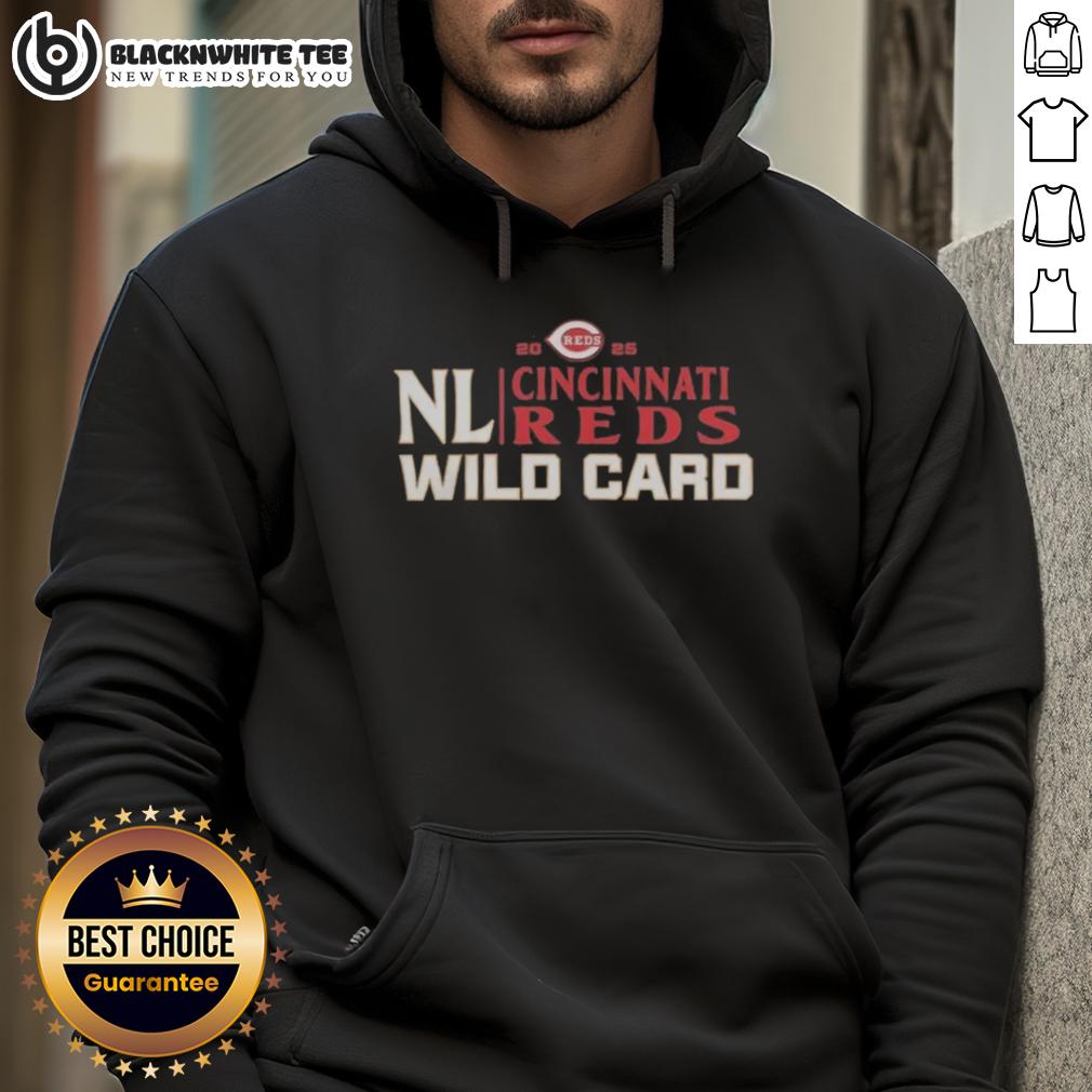Original Cincinnati Reds 2025 National League Wild Card Baseball Hoodie Alt Text: Original Cincinnati Reds 2025 National League Wild Card baseball hoodie featuring team logo and vibrant colors.