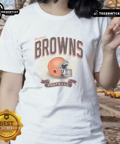 Original Cleveland Browns Historic Prime Play Ladies Tee featuring team logo and vintage design for female fans.