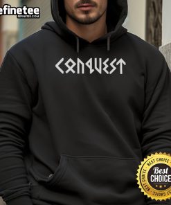 Original Conquest Frame Hoodie in black, showcasing unique design and comfortable fit for streetwear enthusiasts.