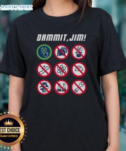 Original Dammit Jim Star Trek Doctor McCoy Ladies Tee featuring classic design and vibrant colors for fans.
