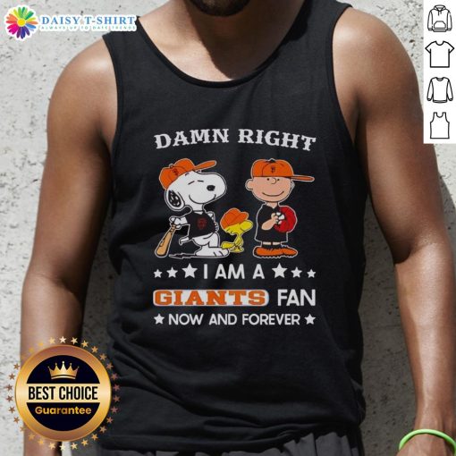 Original Giants fan tank top featuring Snoopy and Charlie Brown, perfect for showing team spirit and love for the Giants.