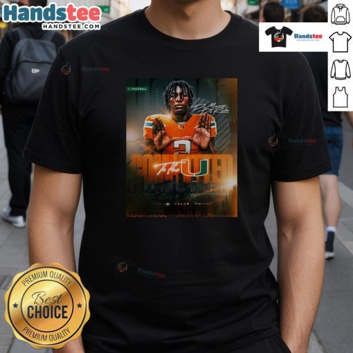 Original De Marcus De Roche Miami Hurricanes T-Shirt featuring team colors and logo, perfect for fans and alumni.