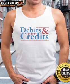 Original Debits and Credits logo tank top featuring a stylish design for finance enthusiasts and casual wear.