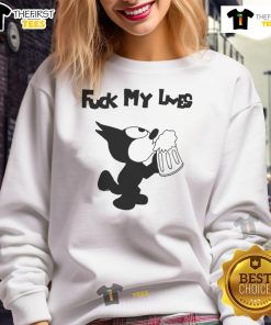 Original Fck My Lives Cat Sweatshirt featuring a playful cat graphic, perfect for cat lovers and cozy casual wear.