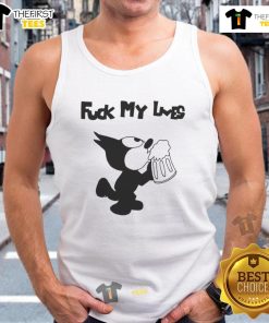 Original Fck My Lives Cat Tank Top featuring a playful cat graphic on a soft fabric, perfect for cat lovers.
