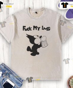 Original Fk My Life's Cat Washed T-Shirt featuring a playful cat design on a soft, stylish fabric.