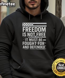 Original Freedom Is Not Free hoodie featuring US flag design, honoring Charlie Kirk's message of defending freedom.