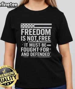 Original Freedom Is Not Free tee featuring US flag design, honoring Charlie Kirk's message on defending freedom.