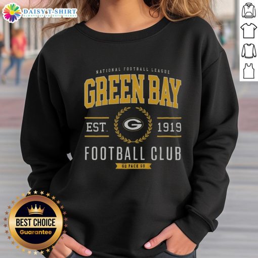 Alt Text: Original Green Bay Packers Football Club sweatshirt featuring the iconic team logo and vibrant green color.