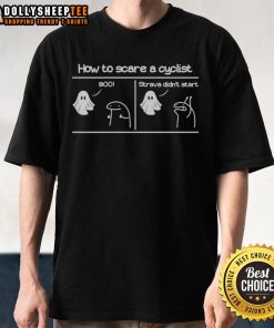 Original Horror Story T-shirt featuring 'How To Scare A Cyclist' design, perfect for fans of spooky cycling themes.