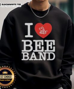 Alt Text: Original I Love Bee Band Heart Sweatshirt featuring a stylish heart design, perfect for music lovers and casual wear.
