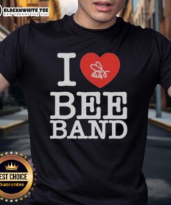 Original I Love Bee Band Heart T-Shirt featuring a vibrant bee graphic and heart design, perfect for music lovers.