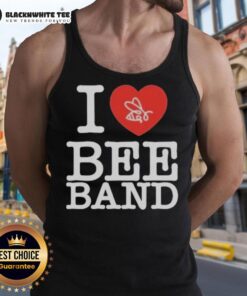 Alt Text: Original I Love Bee Band Heart Tank Top featuring a stylish design for music lovers and summer fashion enthusiasts.