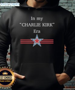 Original In My Charlie Kirk Era Star Hoodie featuring bold graphics and a stylish design, perfect for fans and trendy wear.
