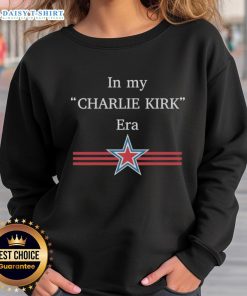 Original 'In My Charlie Kirk Era' star sweatshirt featuring a stylish design for fans of Charlie Kirk merchandise.
