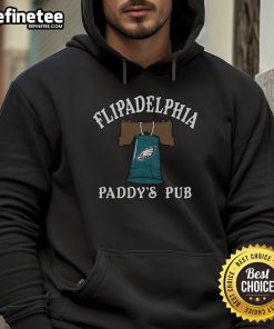 Alt Text: Original It's Always Sunny in Philadelphia X Eagles Flipadelphia hoodie at Paddy's Pub, perfect for fans.