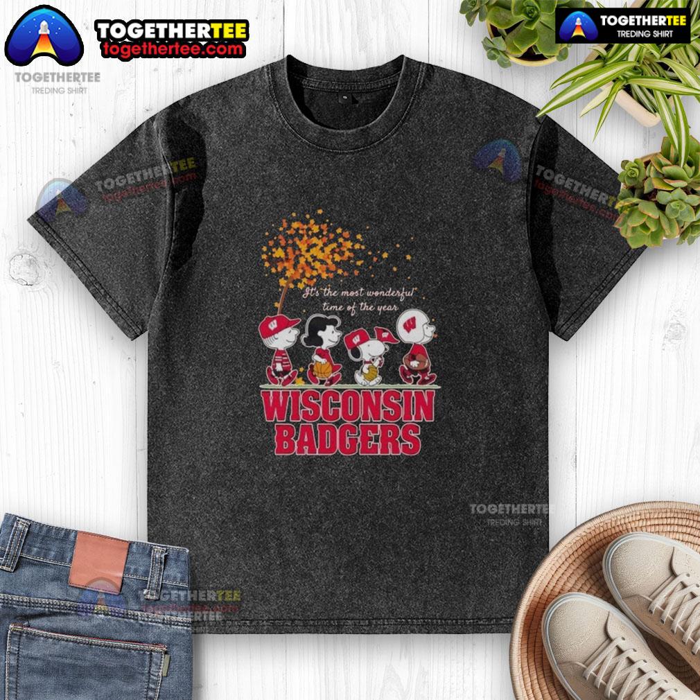 Original It's The Most Wonderful Time Of The Year Wisconsin Badgers Washed T-Shirt Original Wisconsin Badgers washed t-shirt, perfect for celebrating the most wonderful time of the year.