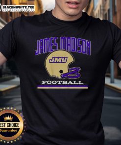 Vintage JMU James Madison Dukes Football helmet graphic on a t-shirt, perfect for fans and collectors.