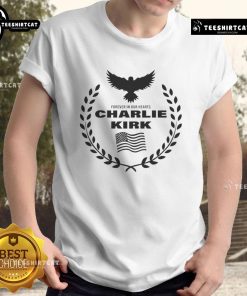 Original Jules Deals Freedom Forever In Our Hearts Charlie Kirk T-Shirt design featuring patriotic graphics and bold text.