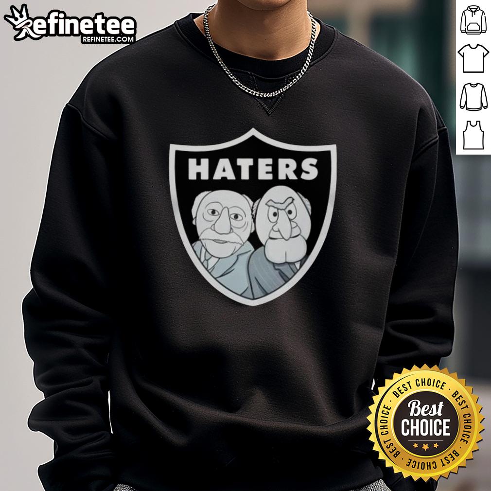 Original Just Boo Baby Haters Sweatshirt Alt Text: Original Just Boo Baby Haters Sweatshirt in black, featuring bold white graphic text, perfect for casual wear.