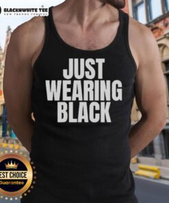 Original Just Wearing Black Killing Heidi Tank Top displayed on a model, showcasing its stylish design and comfortable fit.