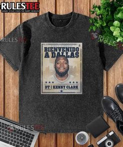 Original Kenny Clark Welcome to Dallas Cowboys graphic washed t-shirt featuring a vintage design and team colors.