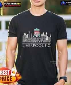 Original Liverpool FC 2025 Squad Skyline City T-Shirt featuring iconic team design and vibrant cityscape graphics.