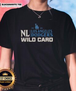 Alt Text: Original Los Angeles Dodgers 2025 National League Wild Card baseball ladies tee in vibrant blue, perfect for fans.