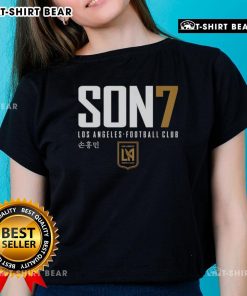 Alt Text: Original Los Angeles FC Son Heung-Min Elite Ladies Tee showcasing stylish design for soccer fans.