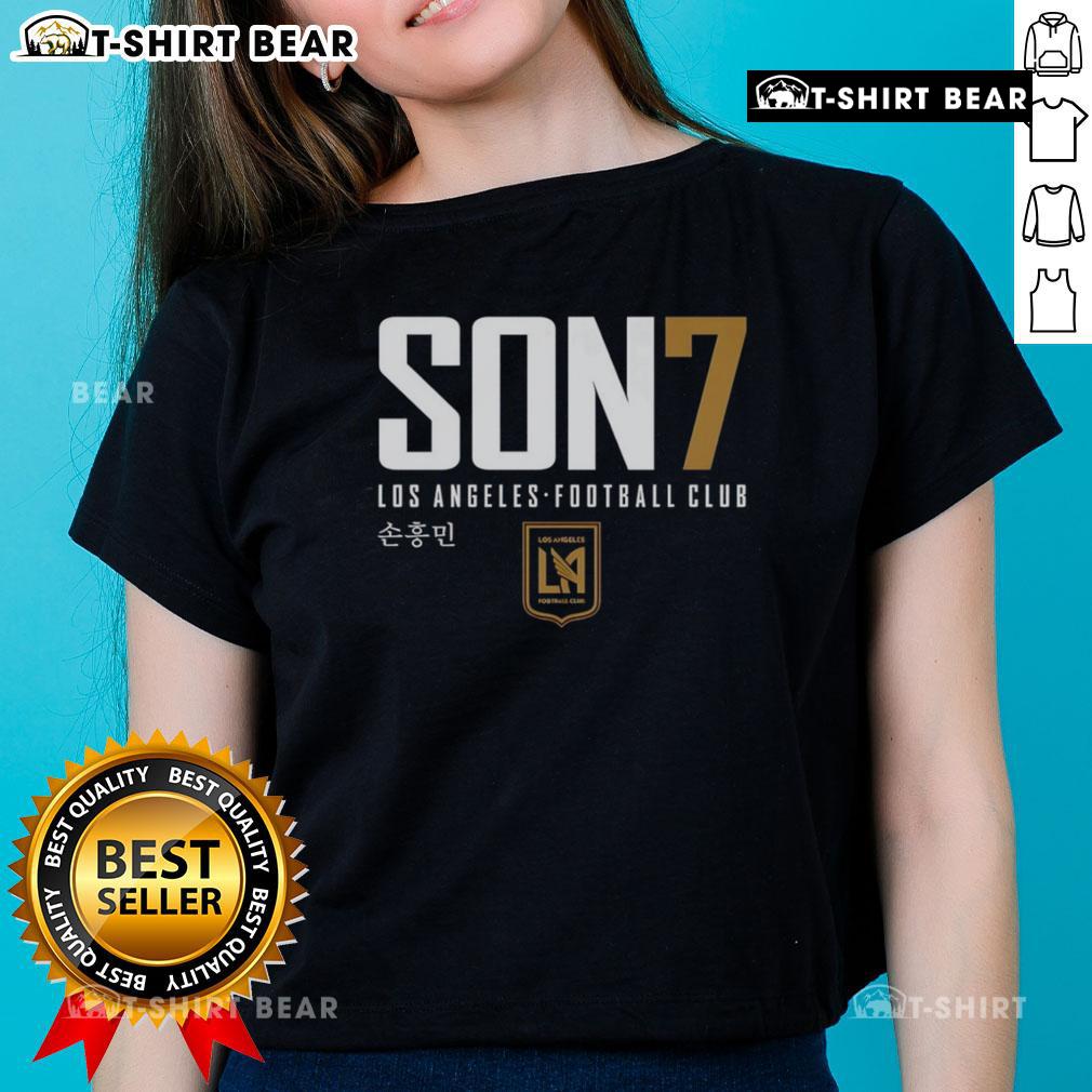 Original Los Angeles Fc Son Heung Min #7 Player Elite Ladies Tee Alt Text: Original Los Angeles FC Son Heung-Min Elite Ladies Tee showcasing stylish design for soccer fans.