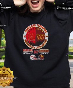 Alt Text: Original Maryland Terrapins and Washington Commanders sweatshirt featuring a city skyline logo, perfect for game days.