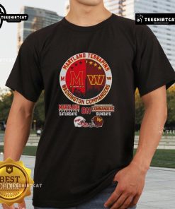 Original Maryland Terrapins and Washington Commanders city skyline logo T-shirt for game days and fan apparel.
