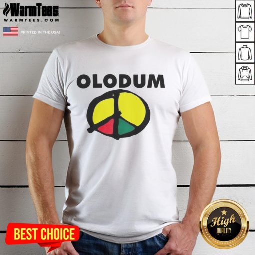 Original Michael Olodum Peace Symbol King Of Pop T-Shirt featuring vibrant colors and iconic design for fans.